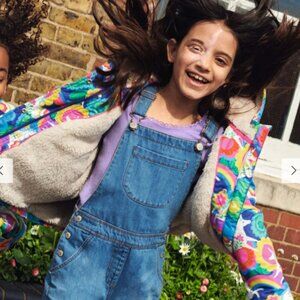 Navy Unicorn Print Sherpa Lined Anorak